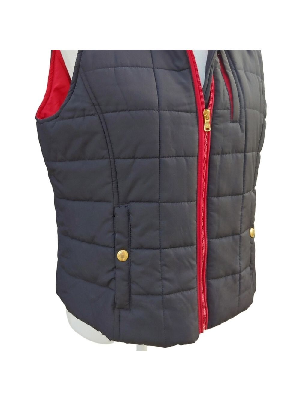 Lauren Ralph Lauren Red and Black Quilted Puffer Vest Women's Petite Large - Picture 8 of 15
